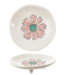 4" Round Hand-Painted Stoneware Footed Dish
