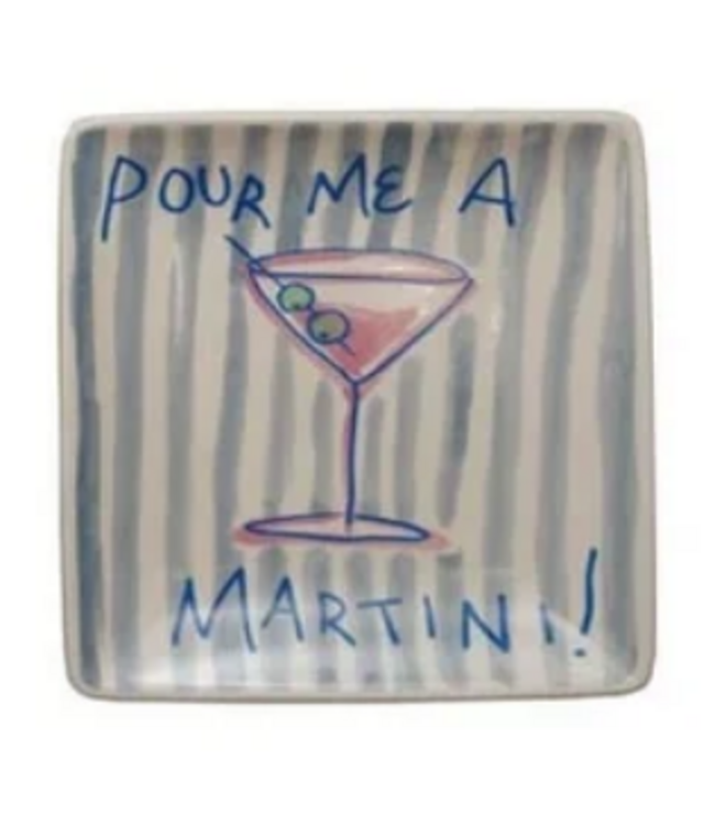 5"sq Stoneware Plate w Saying & Image