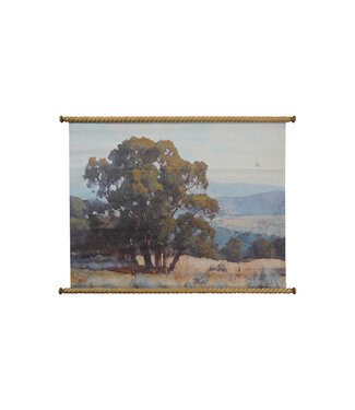 Canvas & Wood Scroll Wall Decor Landscape