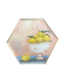 Hexagon Enameled Metal Tray