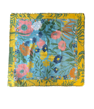 Powder Blue Blooms Cotton Bandana Scarf