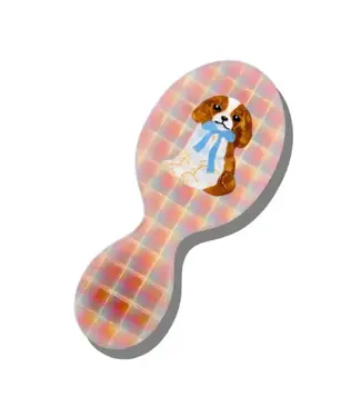 Solar Eclipse Hand-Painted King Charles Puppy Handbag Hero Brush