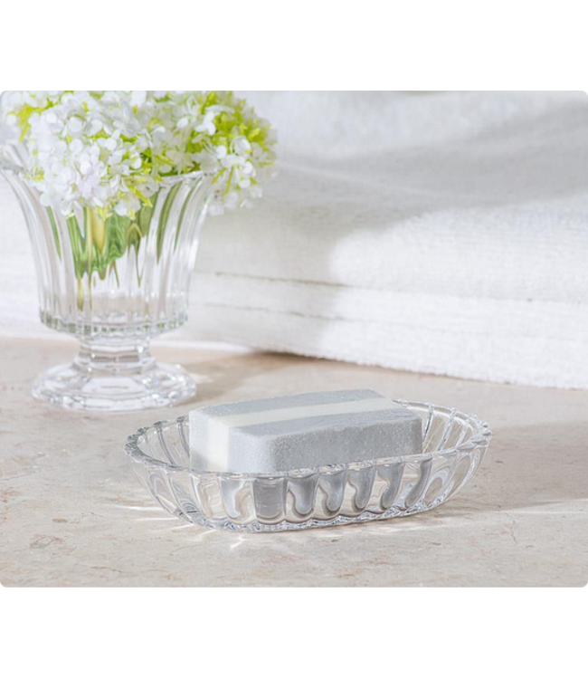 Oval Optic Flared Soap Dish-5.5"L
