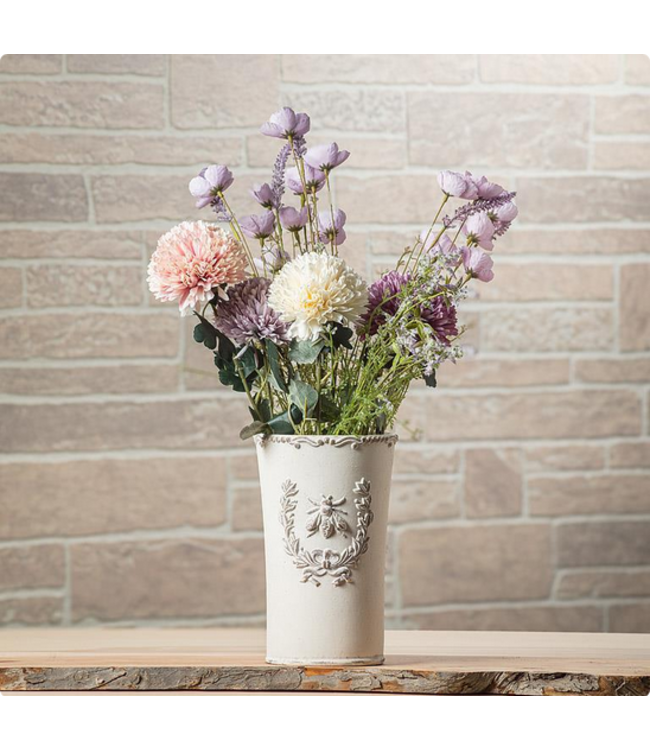 Tall Emboss Bee in Crest Planter-9"H