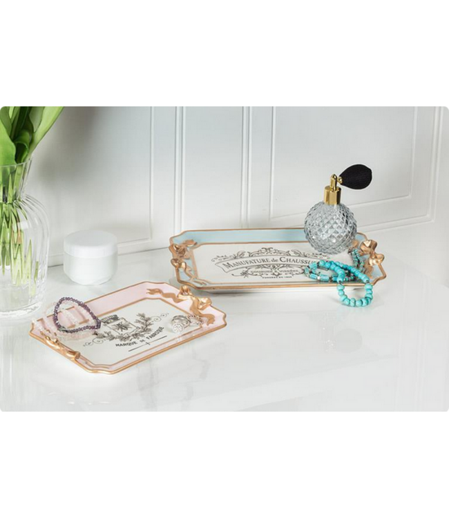 Sm Tray With Bow Pink