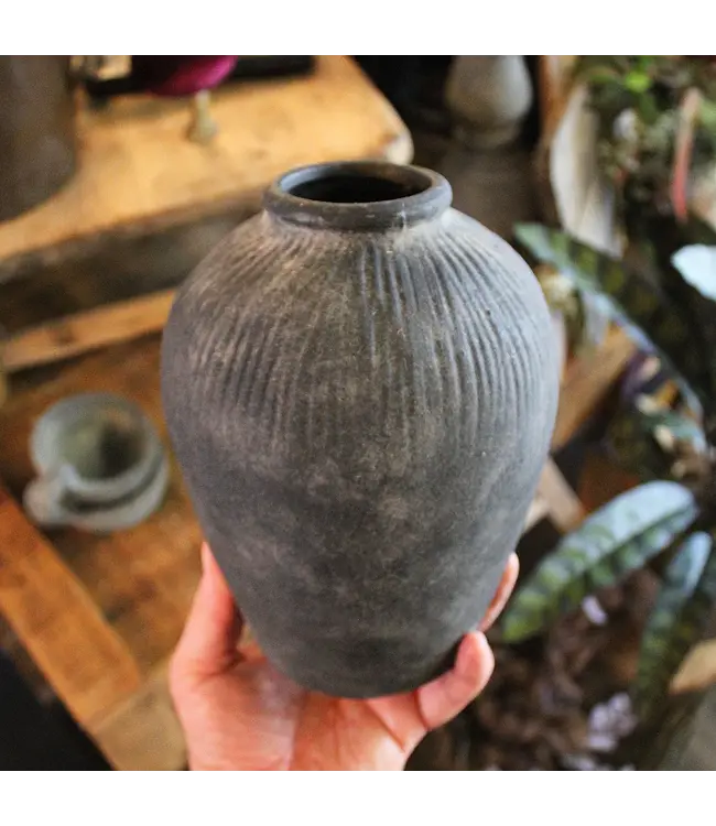 Black Terracotta Vase Small