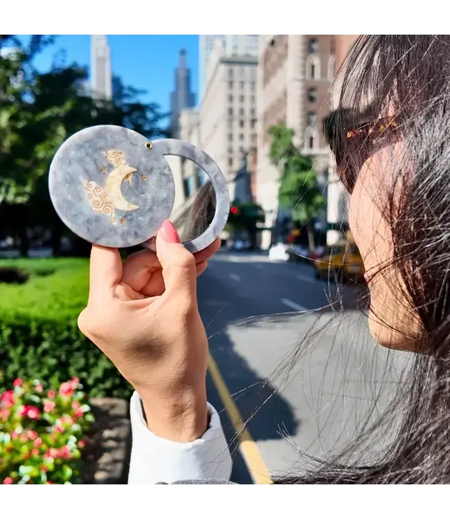 Solar Eclipse Handpainted Compact Mirror