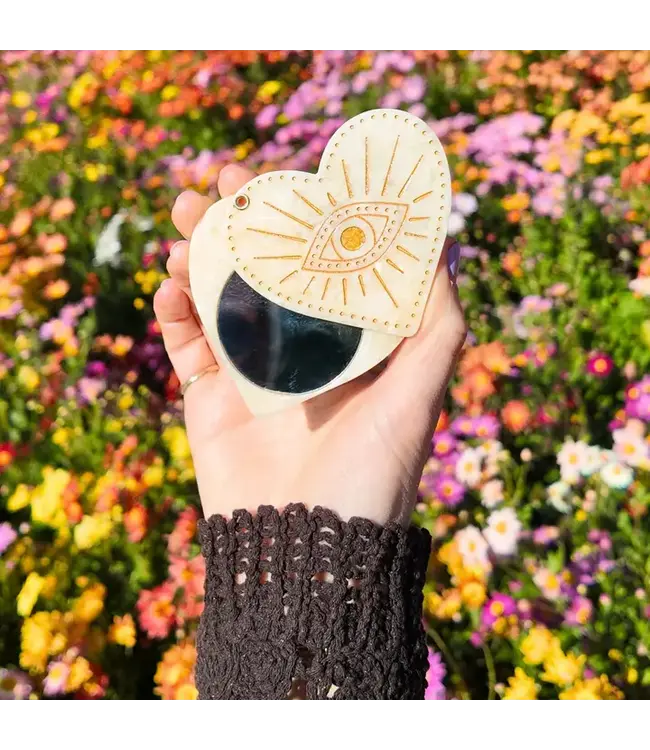 Solar Eclipse Handpainted Compact Mirror