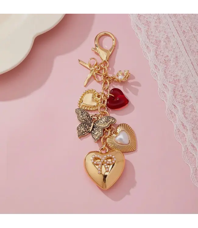 Heart Bow Butterfly Bag Charm