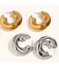 Wave-Puffy Hoop Earrings