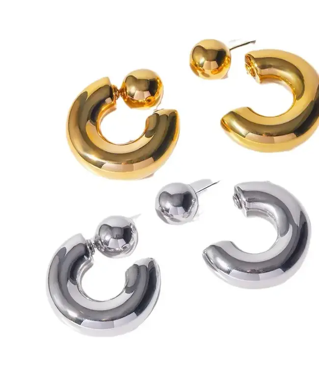Puffy Thea O Hoop Earring