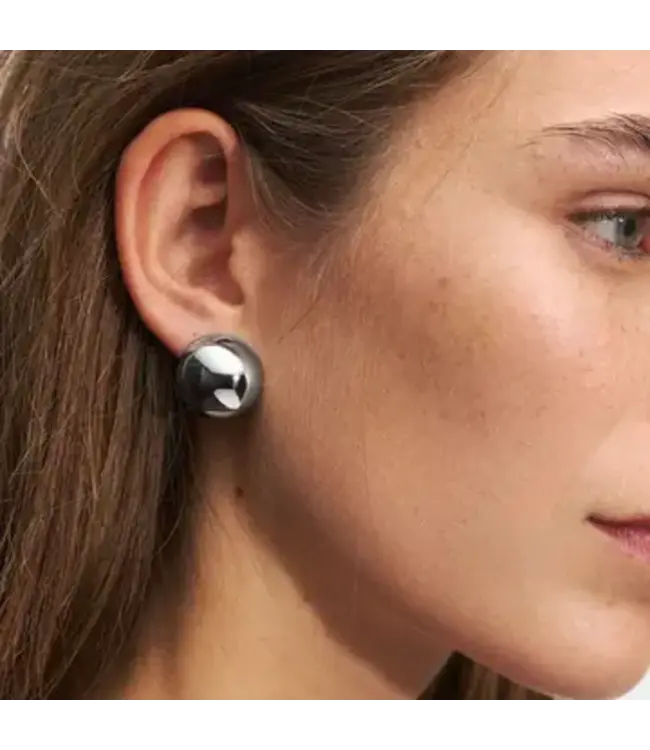 Ball Stud Hoop Earring
