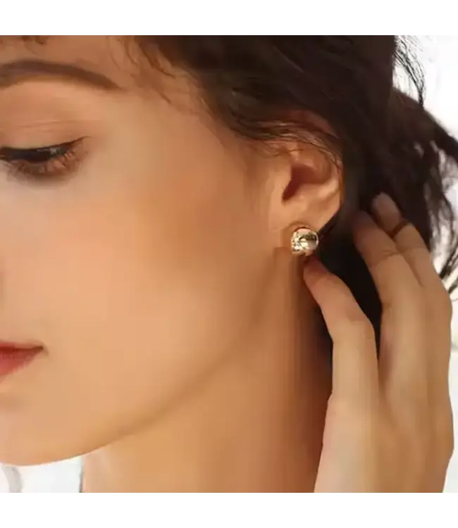 Ball Stud Hoop Earring