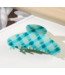 Large Checker Oval Hair Claw Clip