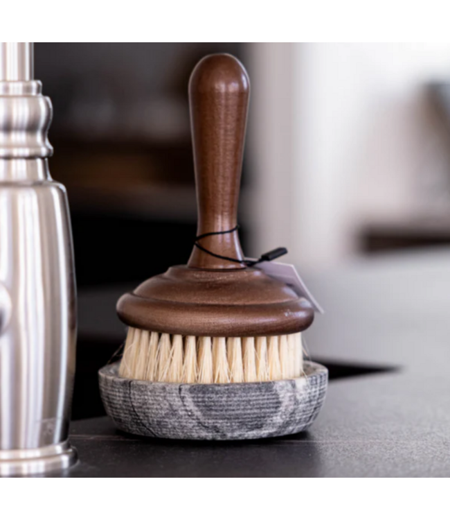 Grey Marble Soap & Brush Holder