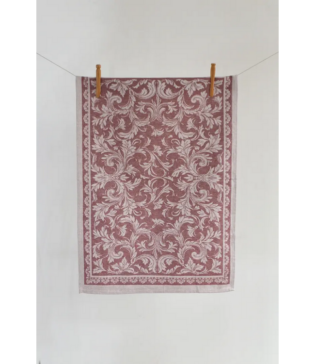 Renesans linen tea towel red