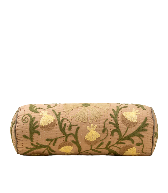 Indaba Suzani Embroidered Kantha Bolster