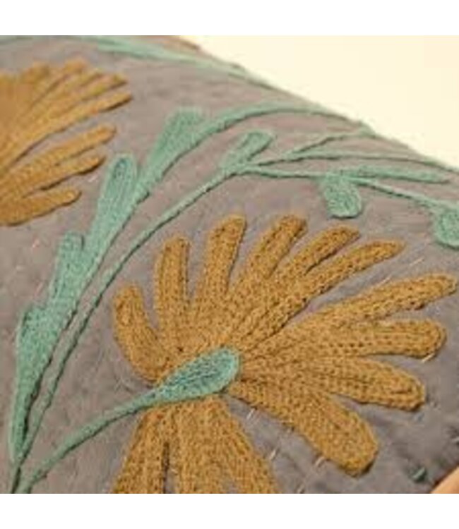 Indaba Suzani Embroidered Kantha Bolster
