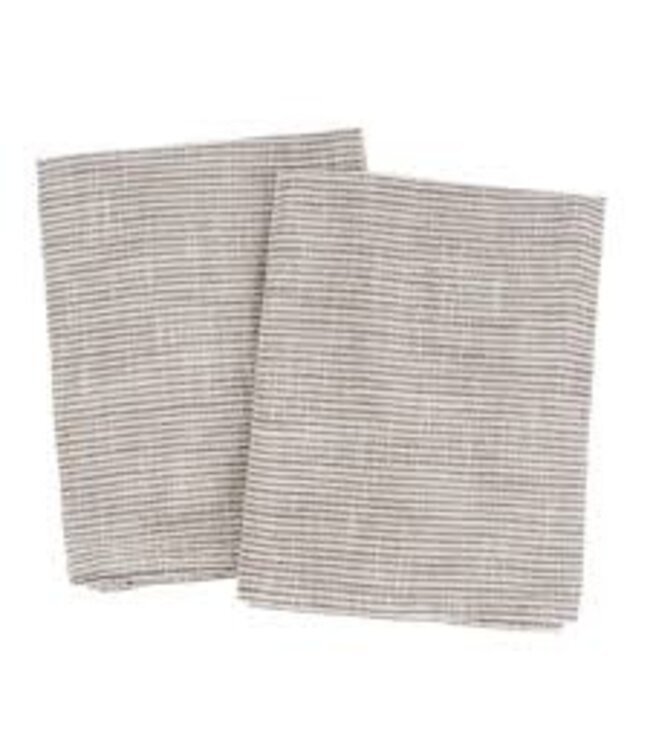 Indaba Chef Stripe Tea Towels S/2, Mink