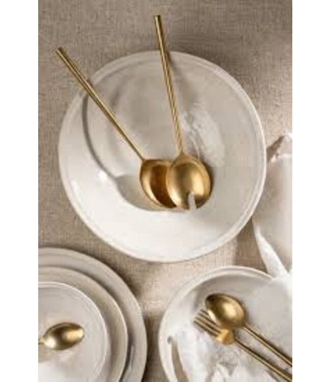 Indaba Tide Salad servers S/2 Tumbled Gold