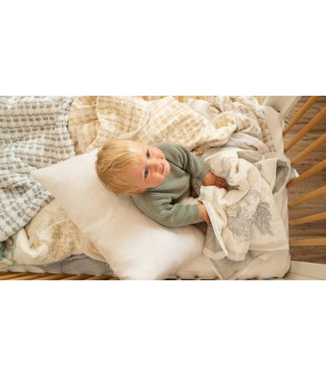Indaba Block Print Landscape Muslin Baby Quilt