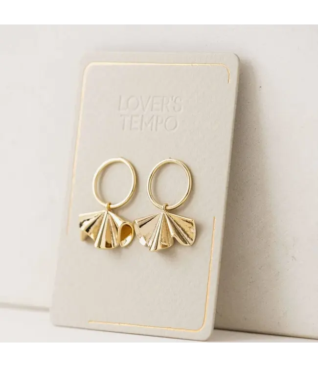Lover's Tempo Contour Drop Earrings- Gold