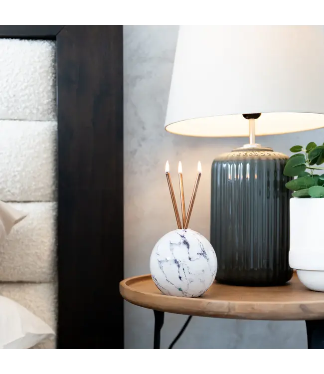 Everlasting Candle Co. Neva White Marble Vase