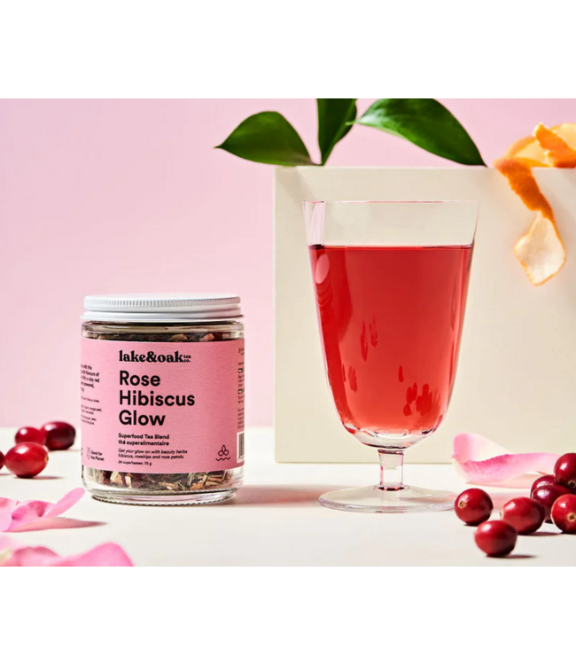 Lake & Oak Tea Co. Rose Hibiscus Glow - Superfood Tea Blend