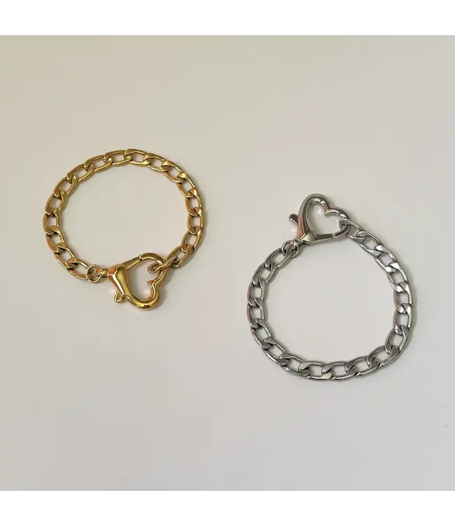 Namaste Jewelry Saiba Heart Clasp Bracelet - Gold