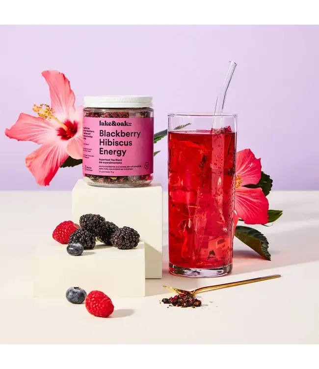 Lake & Oak Tea Co. Blackberry Hibiscus Energy - Superfood Tea Blend