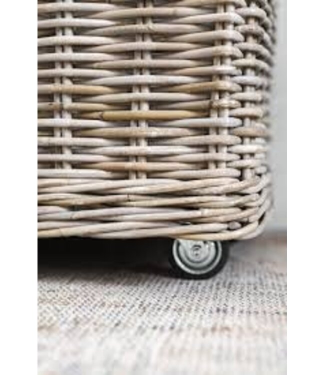 Storage Basket Wheels Kubu Rattan