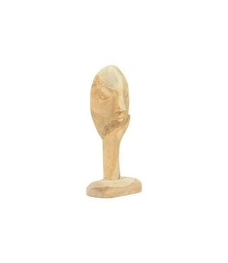 Hand-Carved Teakwood Resting On Hand