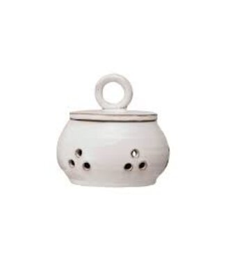 Stoneware Garlic Storage Jar W Lid