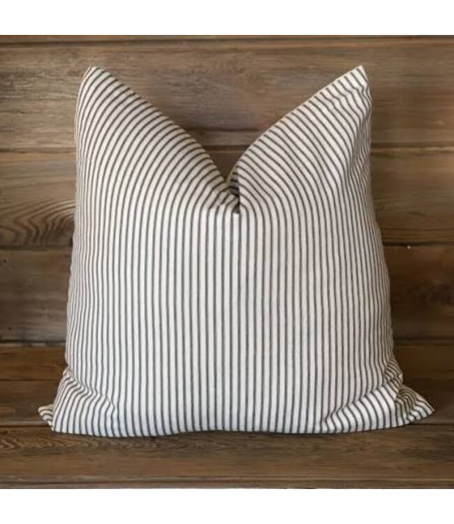 Indaba 24x24 Black Ticking Pillow