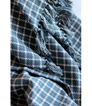 Indaba Houndstooth Throw TEAL