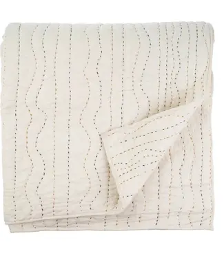 Indaba Cloud Kantha Bed Quilt EARTH