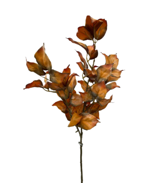 30" Fall Orange Dried Leaf Spray