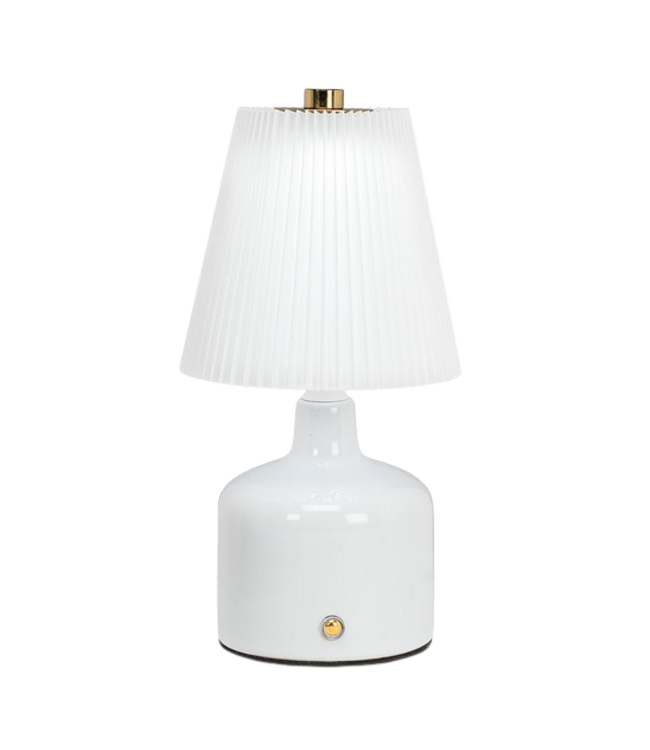 Small LED Lamp With Pleated Shade