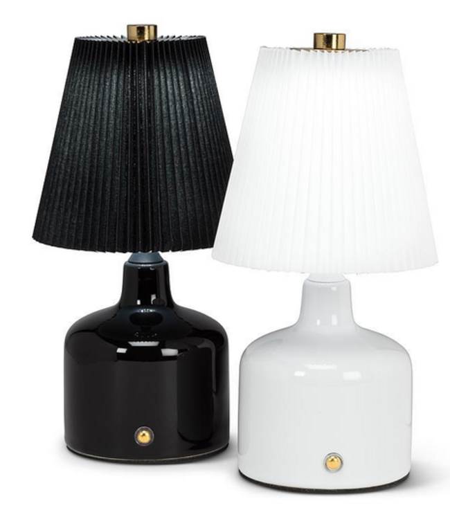 Small LED Lamp With Pleated Shade