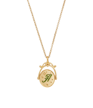 Fable England Initial Gold Spinner Necklace