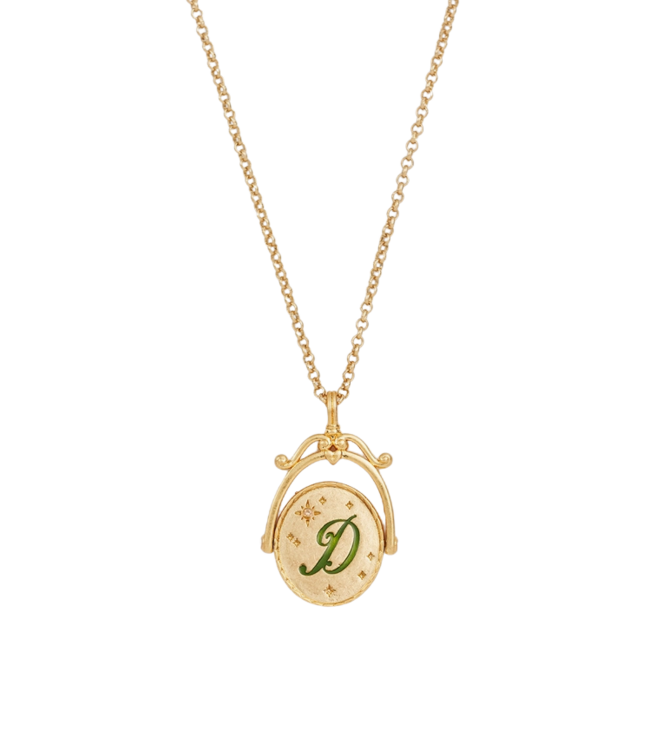 Fable England Initial Gold Spinner Necklace