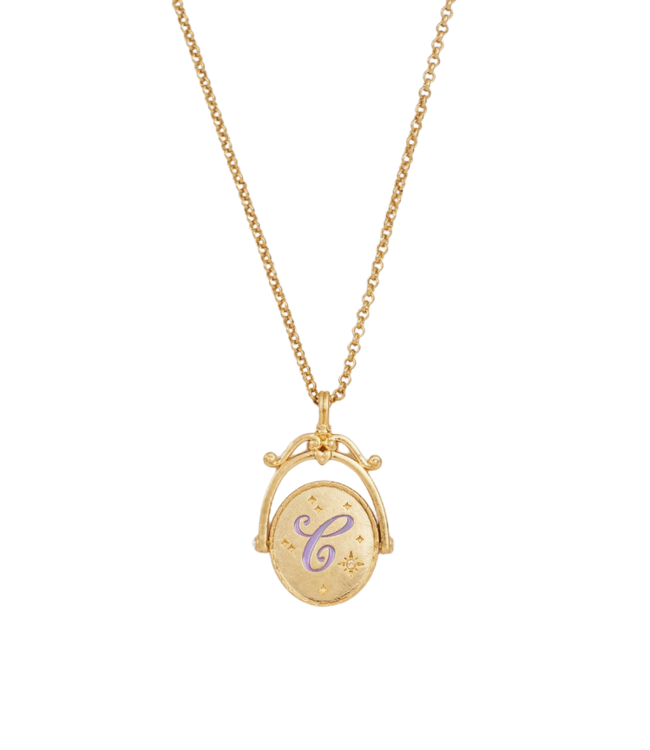 Fable England Initial Gold Spinner Necklace