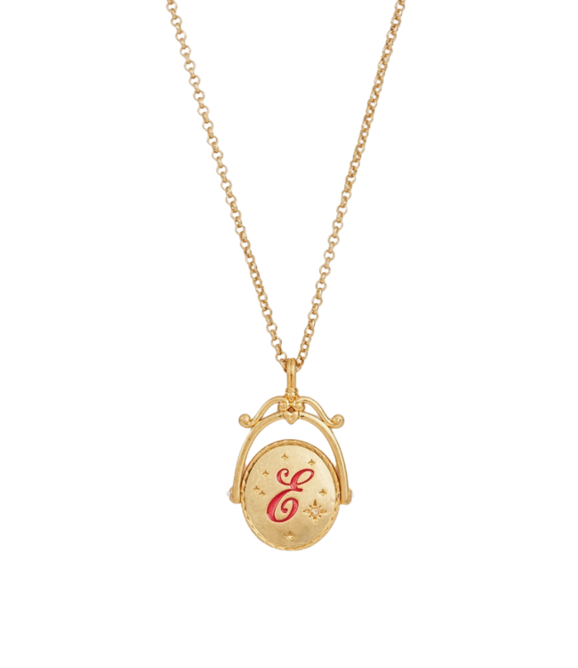 Fable England Initial Gold Spinner Necklace
