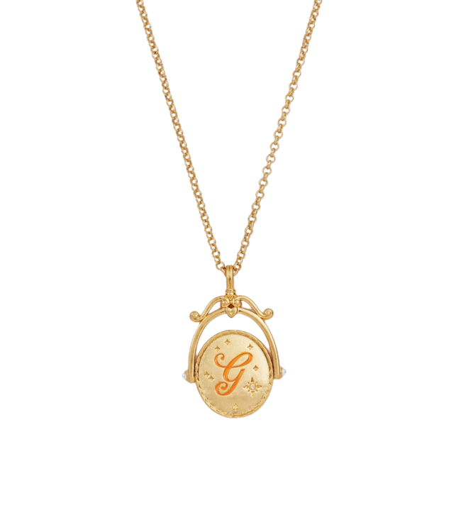 Fable England Initial Gold Spinner Necklace