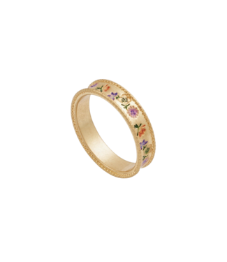 Fable England Folksy Floral Gold Ring
