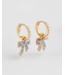 Fable England Bow Pearl Huggie Earings