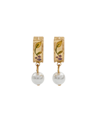 Fable England Blackberry Bramble Pearl Drop Earrings