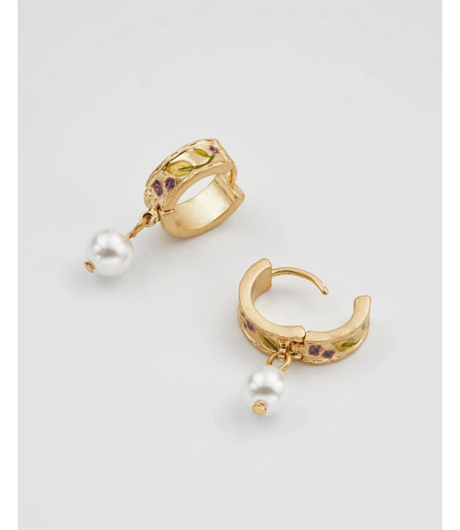 Fable England Blackberry Bramble Pearl Drop Earrings