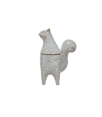 Stoneware Squirrel Shaped Jar