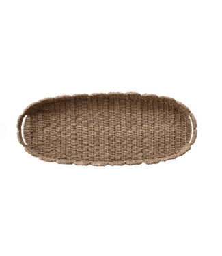 Decorative Hand-Woven Bankuan Scalloped Tray